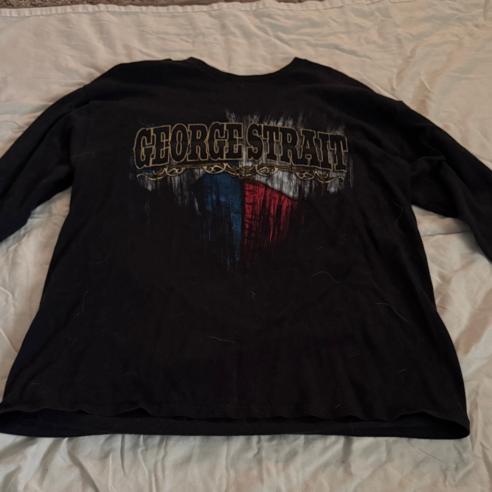 George Strait Black Long Sleeve Tee